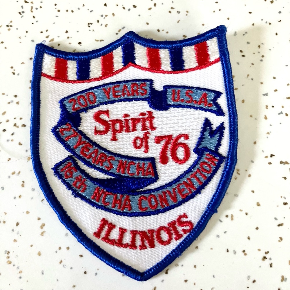 Vintage 70’s NCHA Spirit of 76’ Illinois souvenir novelty embroidered patch